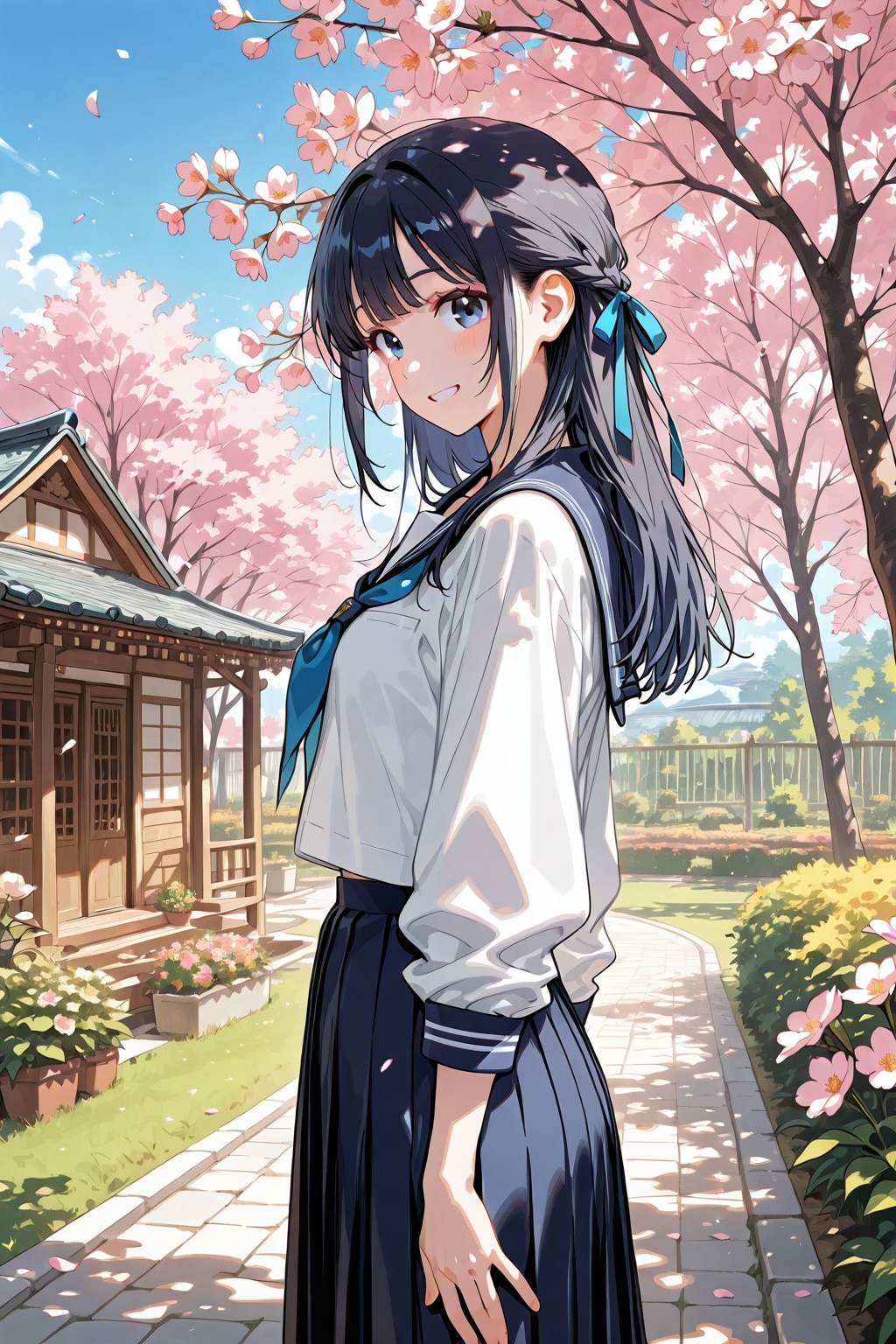 桜と女学生①