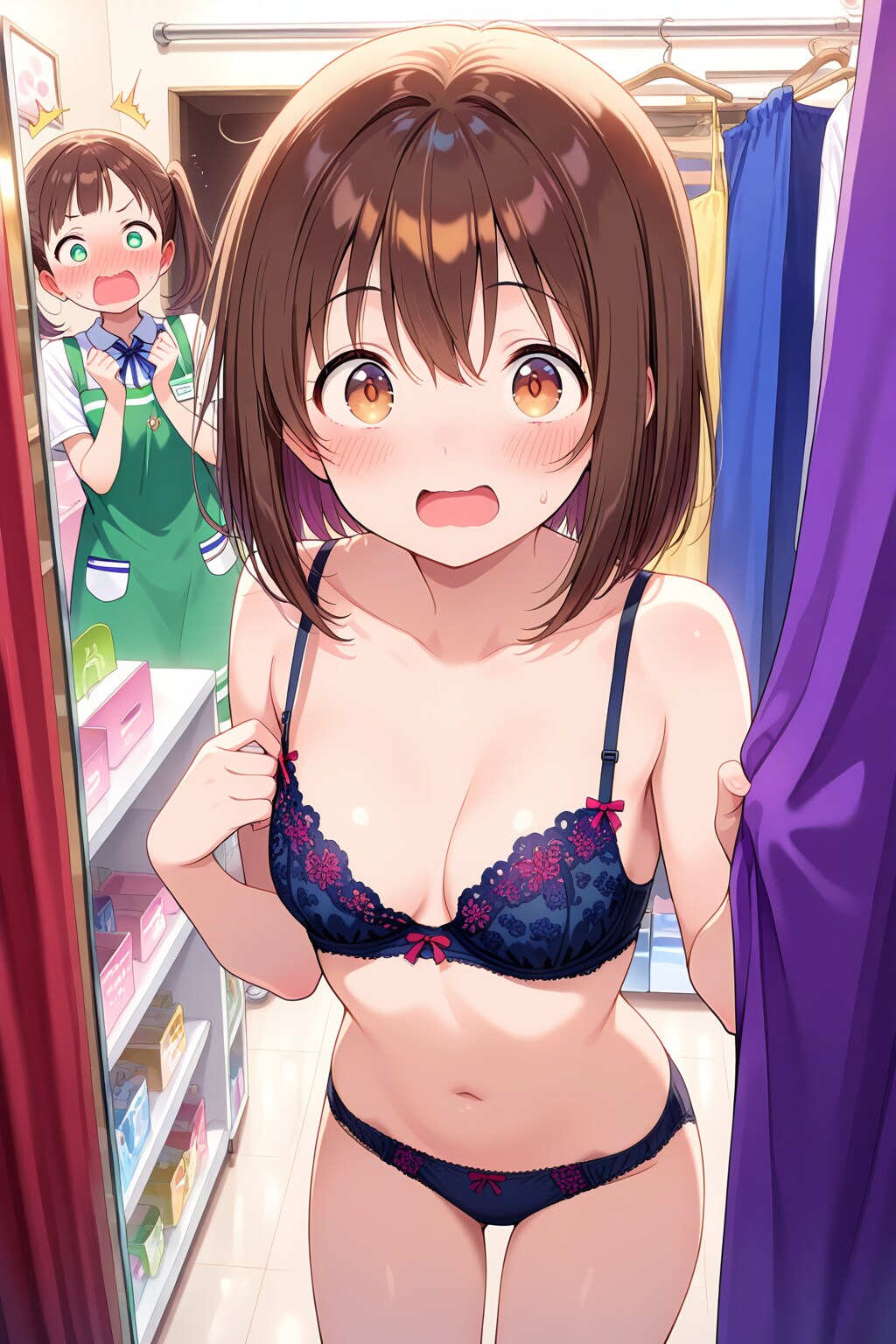お客様っ着替えてから出てきてください！
