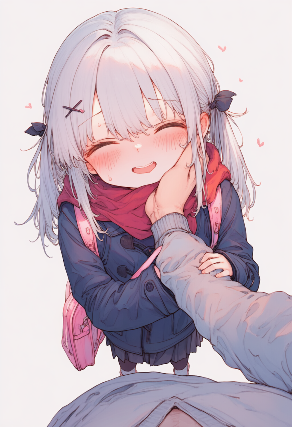 撫でられると喜ぶ少女_0601