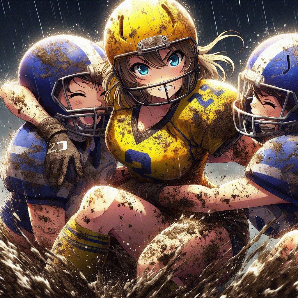 🏈泥まみれの女子アメフト 133