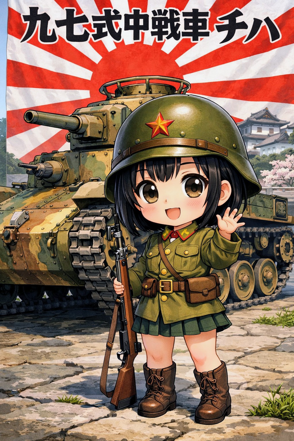 チハ戦車＆九〇式野砲お姉やん | の人気AIイラスト・グラビア