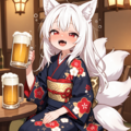 うちのケモミミちゃん、ちちフレ忘年会会場に到着し、まずは一杯！！ 2枚目