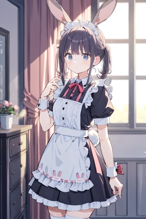 ちちぷいプロンプトで生成（メイドバニー） | の人気AIイラスト・グラビア