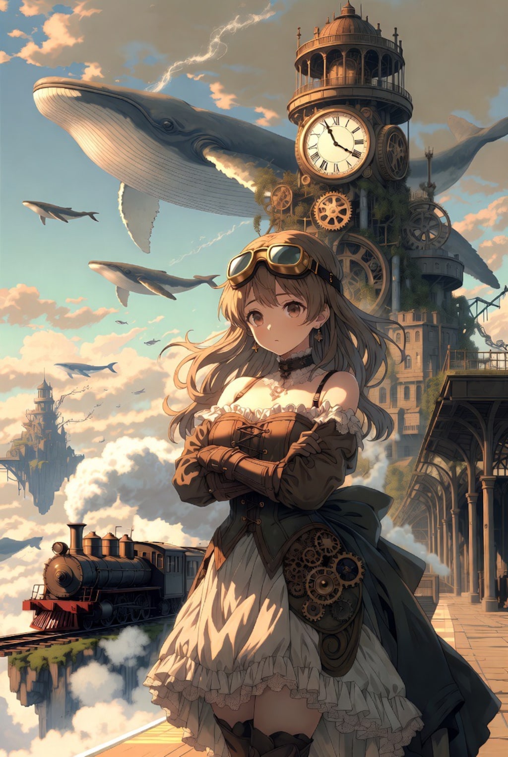 スチームパンク世界の少女