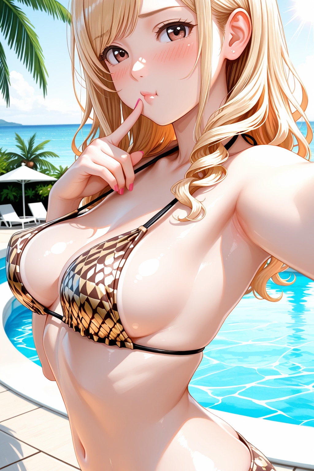 プールに来てからご機嫌ななめな心愛ちゃん