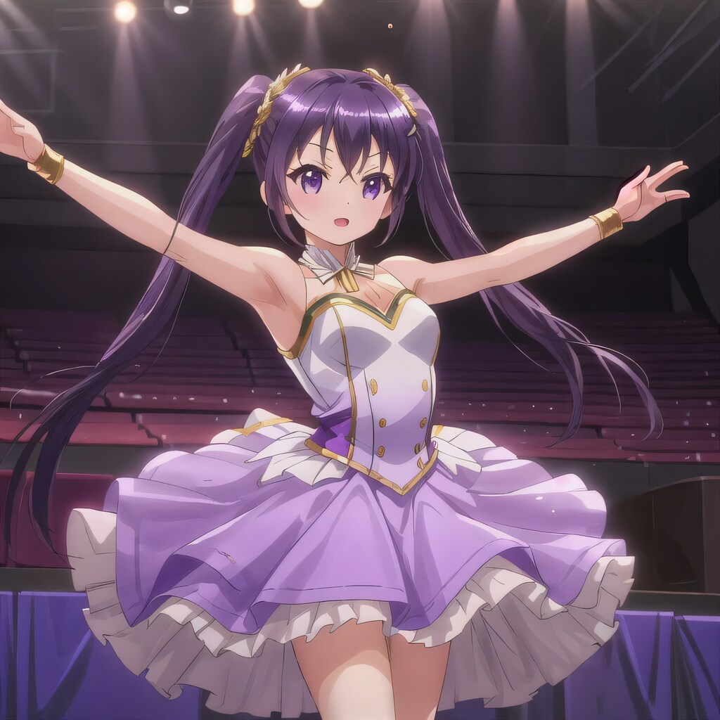 紫髪ツインテでバレエの少女