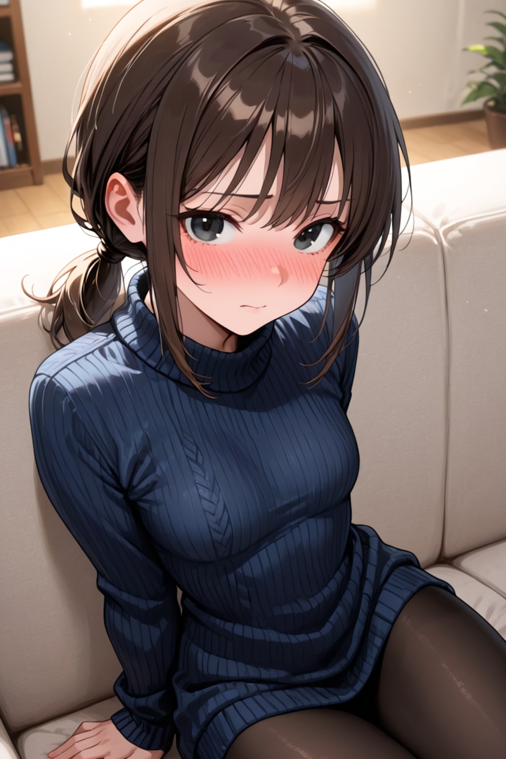 ニットワンピとパンスト