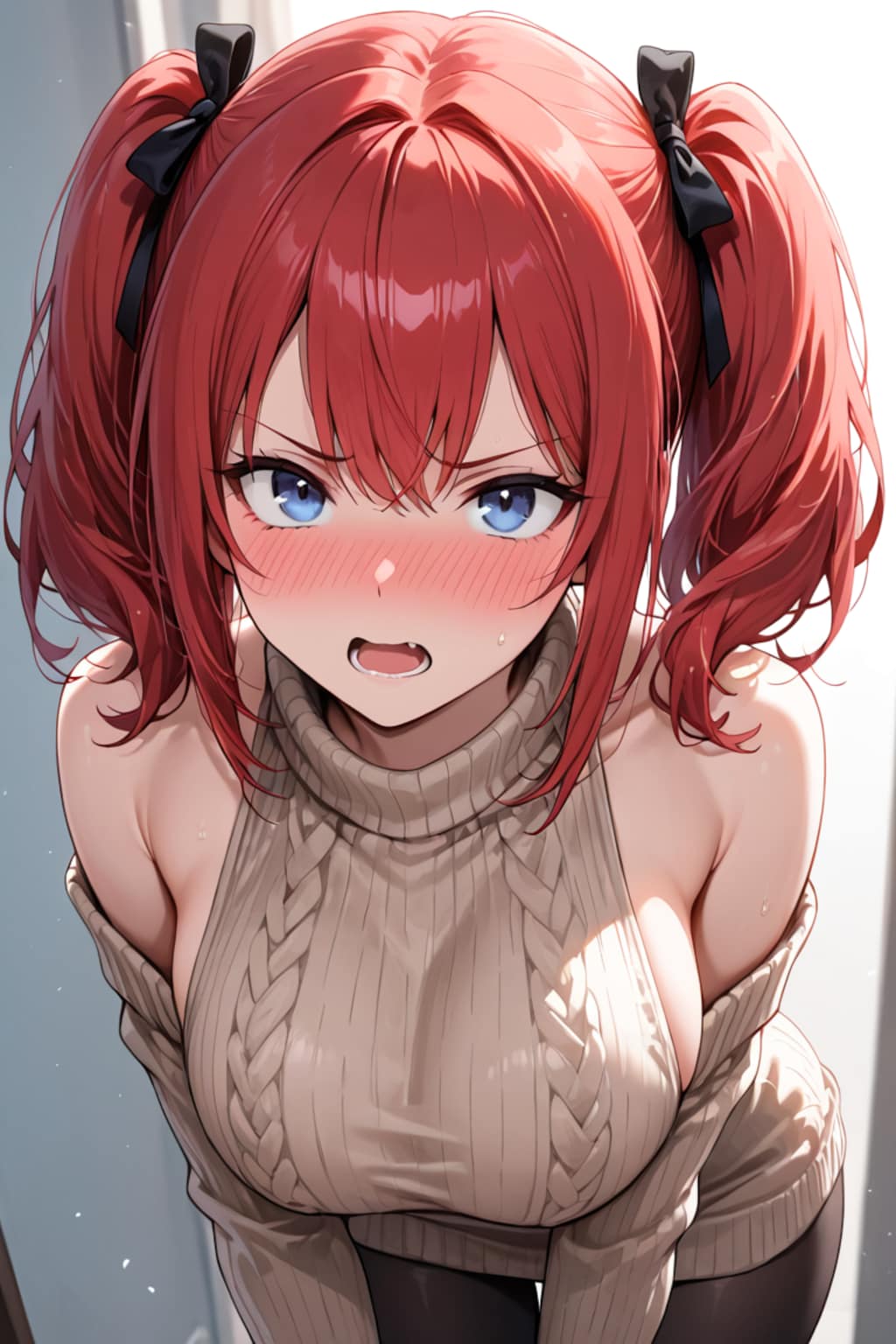 ニットワンピとパンスト