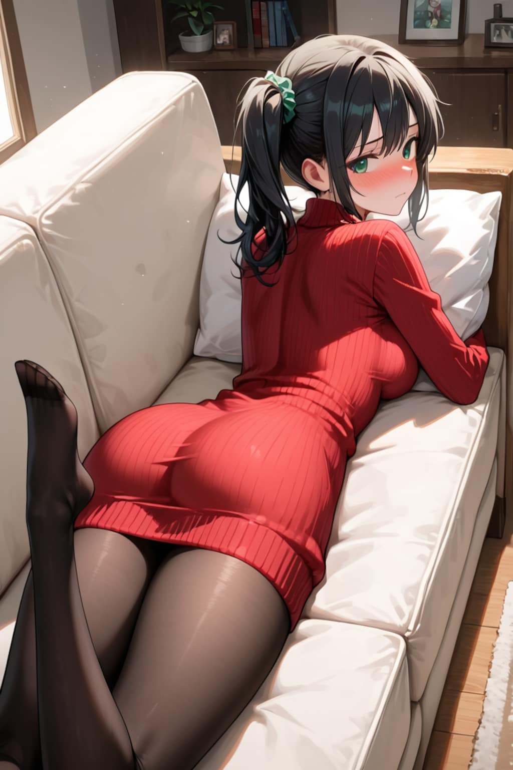 ニットワンピとパンスト