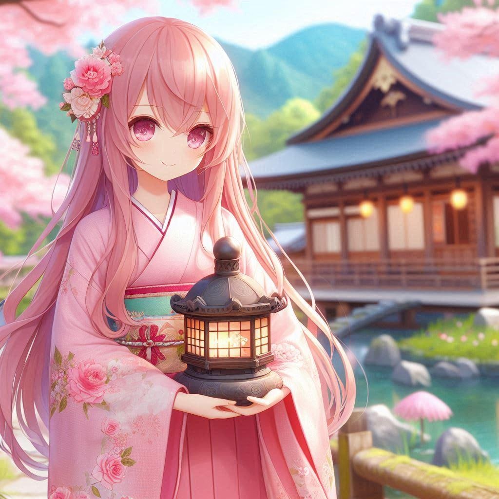 ピンク髪の少女といしころ