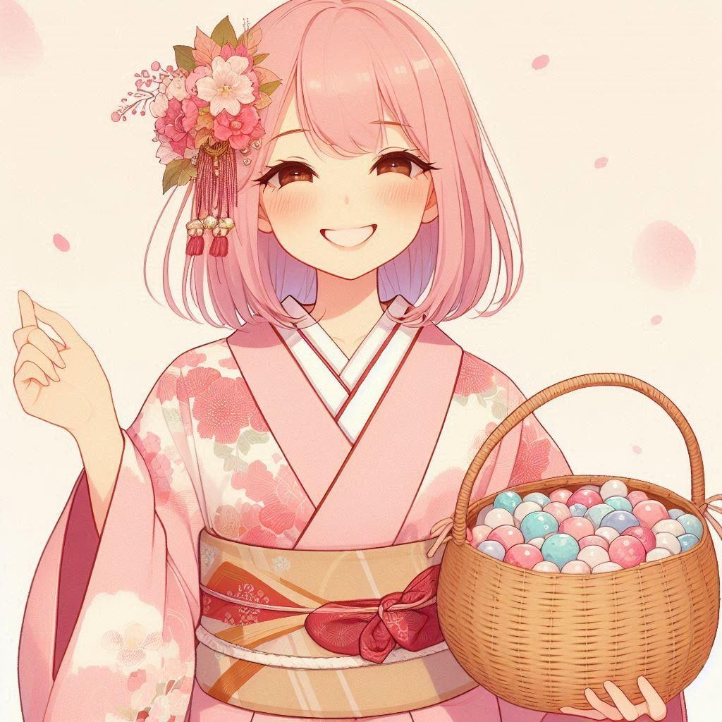 ピンク髪の少女といしころ