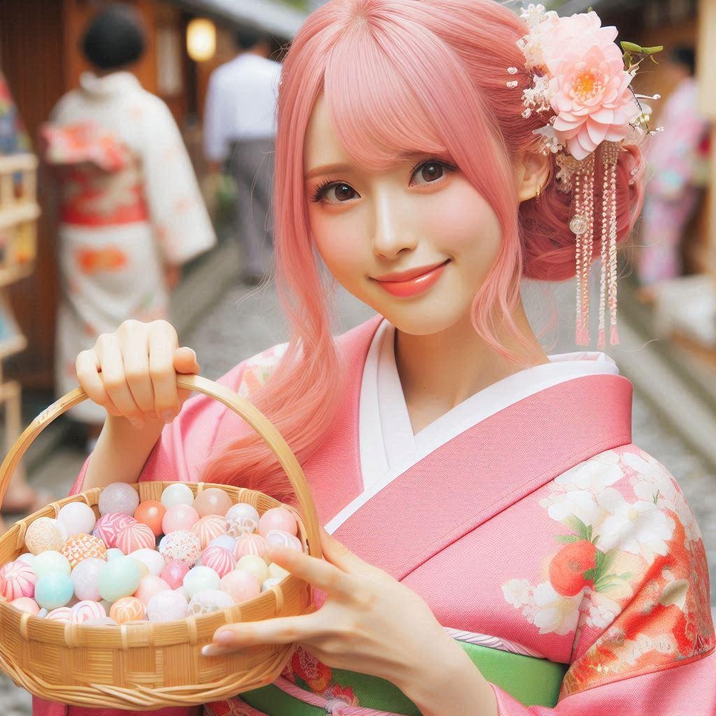 ピンク髪の少女といしころ