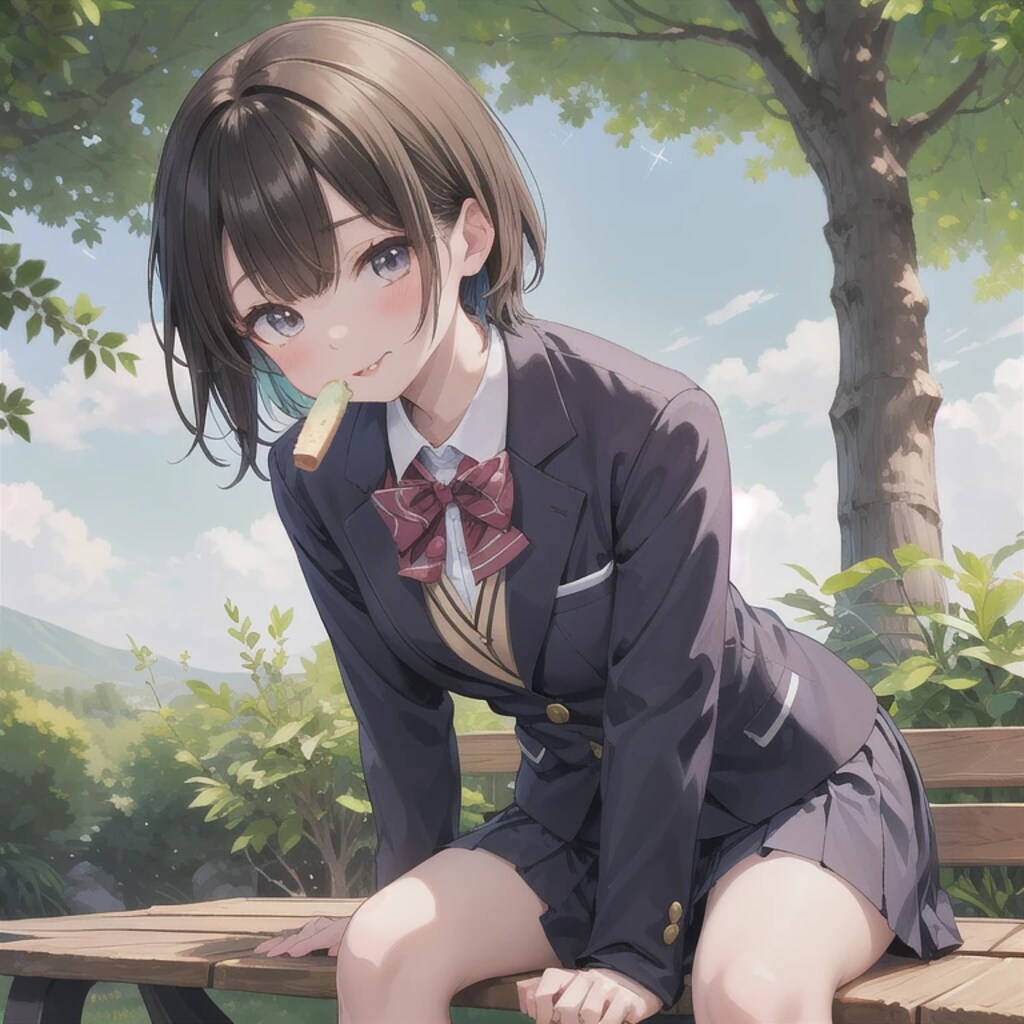 黒髪ボブでブレザーの少女８