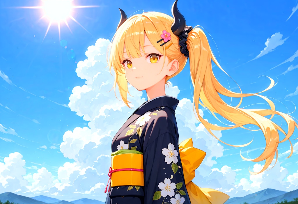 浴衣と夏の女鬼高生さん