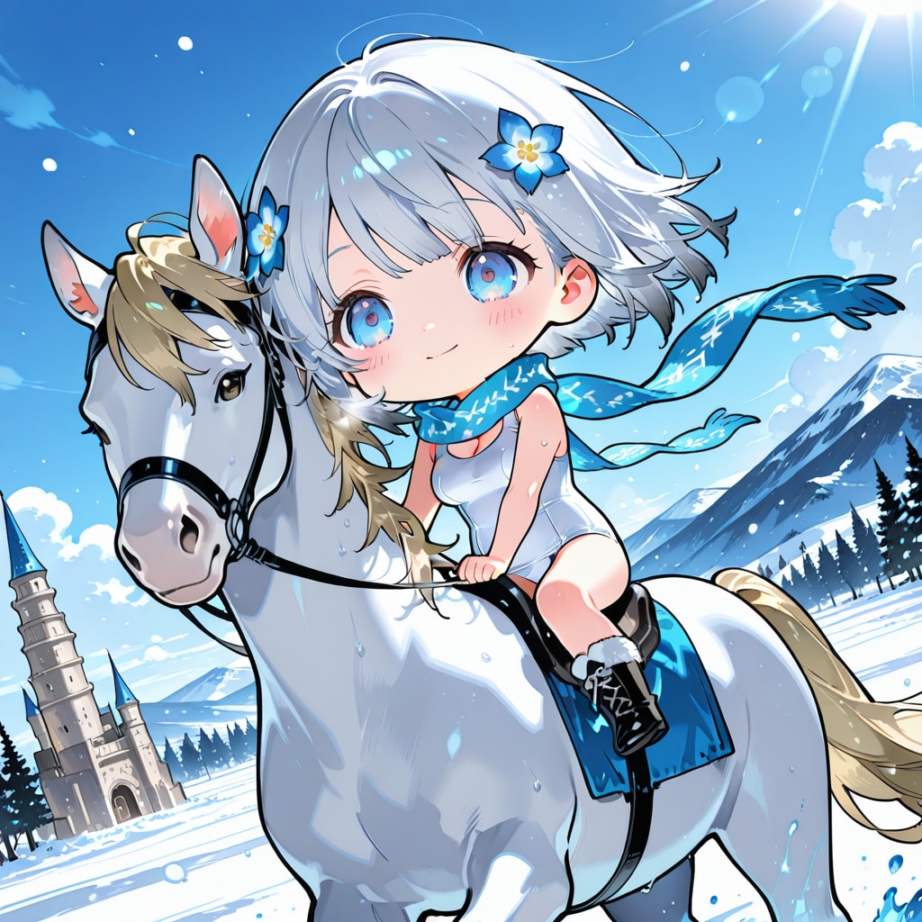 スク水乗馬会:冬 02 (PHOENIX) | の人気AIイラスト・グラビア