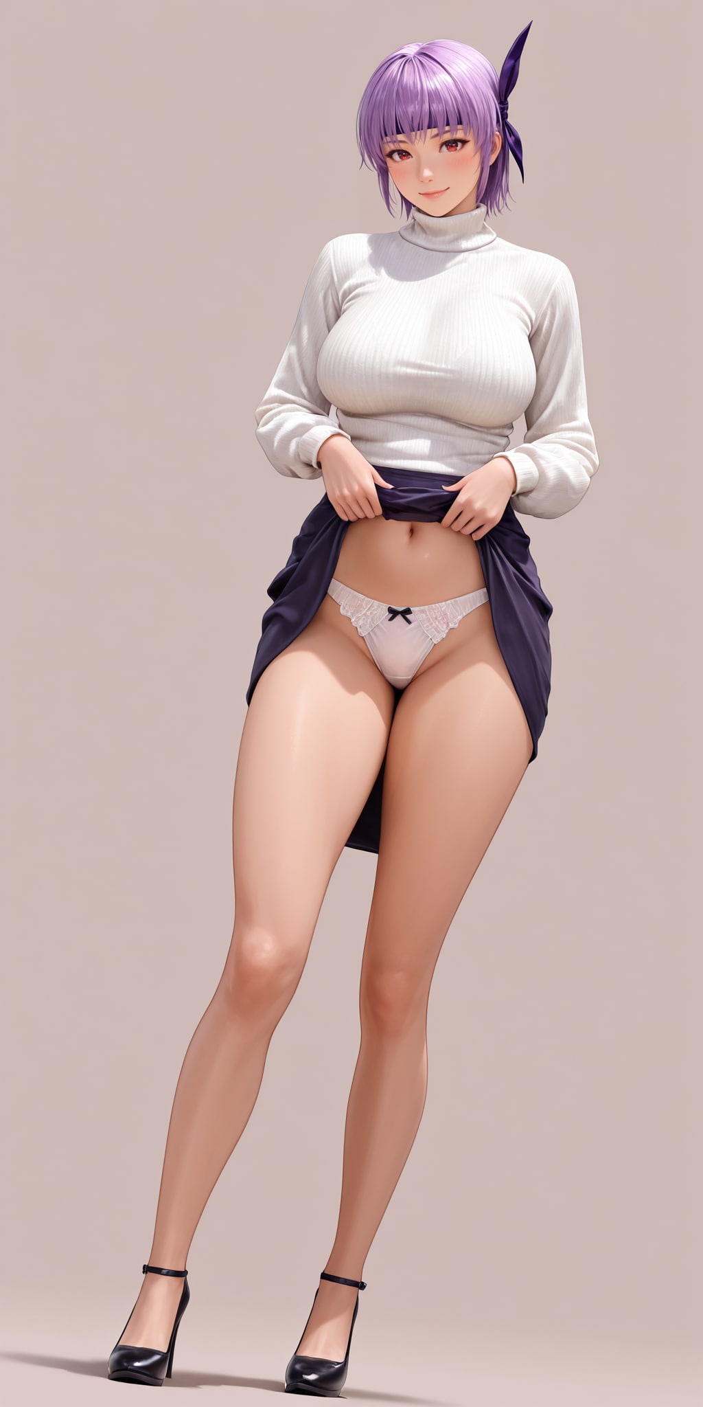 スカートたくし上げ
