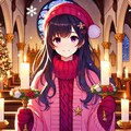 キャンドルと、サンタ帽子な黒髪ロング少女★(12枚) 5枚目