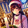 キャンドルと、サンタ帽子な黒髪ロング少女★(12枚) 2枚目