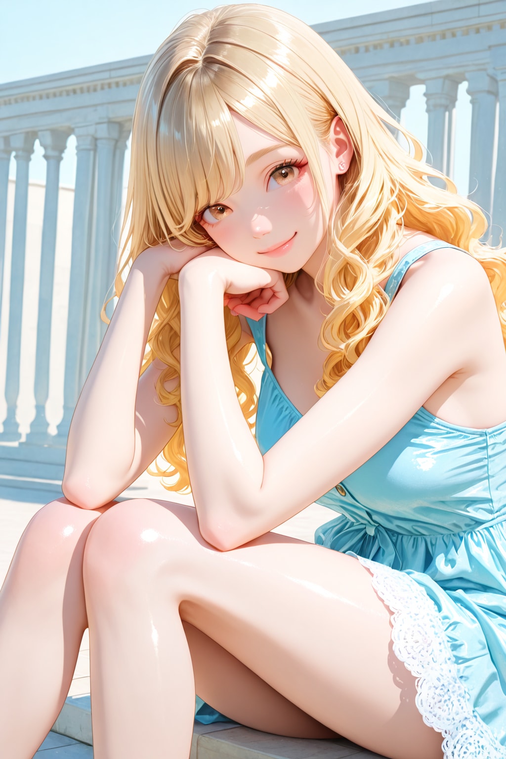 ライトブルーサマードレス