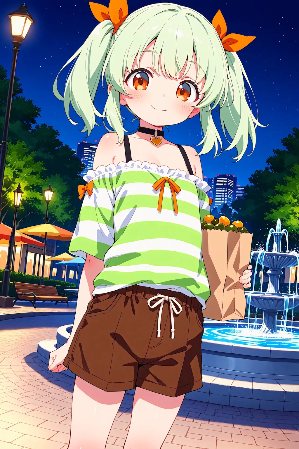 夜の噴水公園3