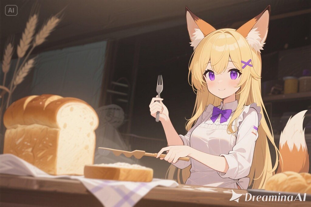 パンを焼くクレアちゃん
