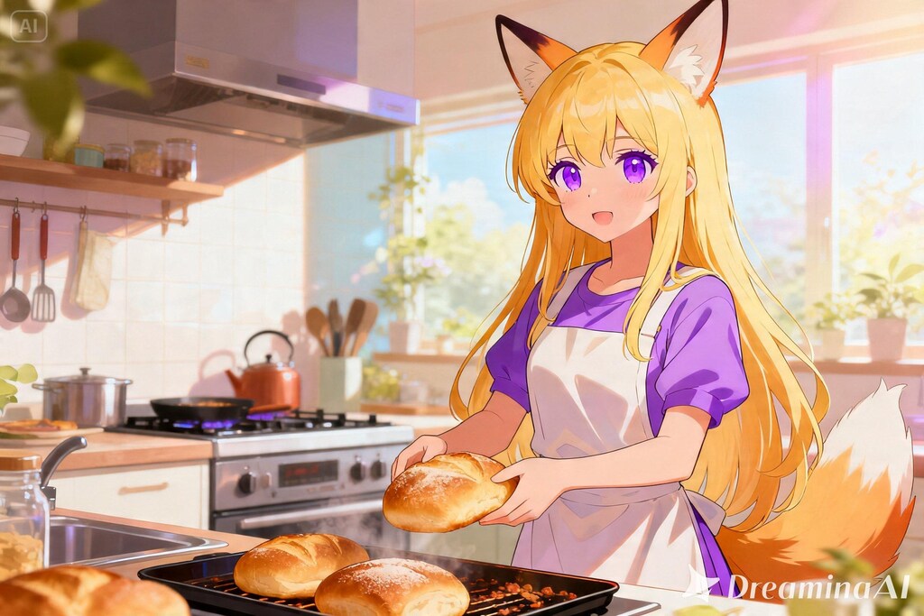 パンを焼くクレアちゃん