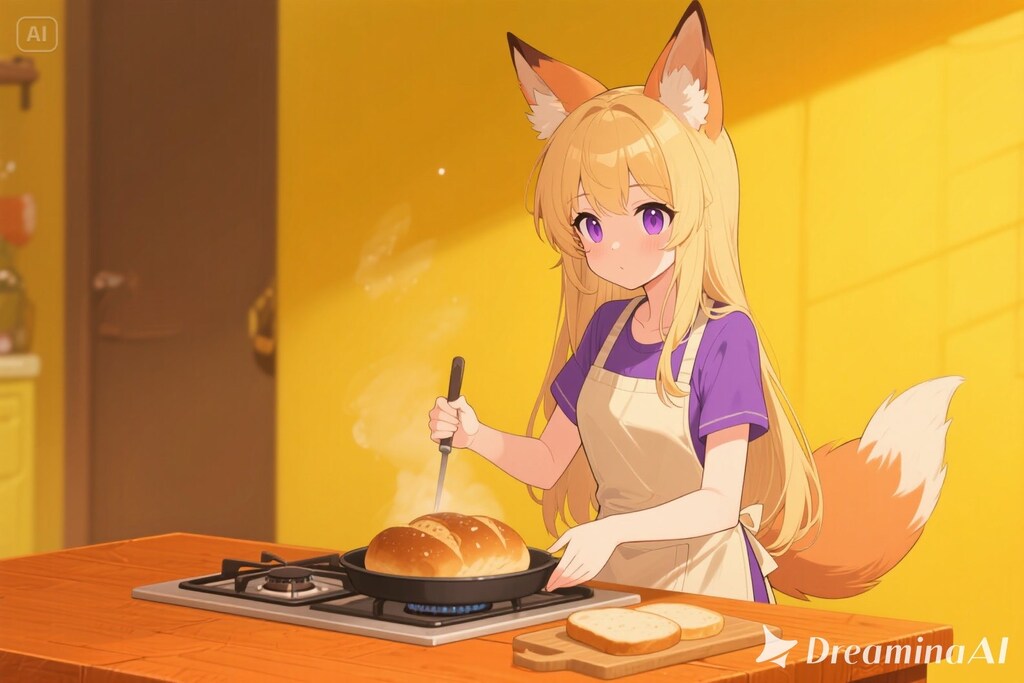 パンを焼くクレアちゃん