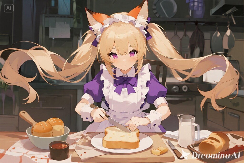 パンを焼くクレアちゃん