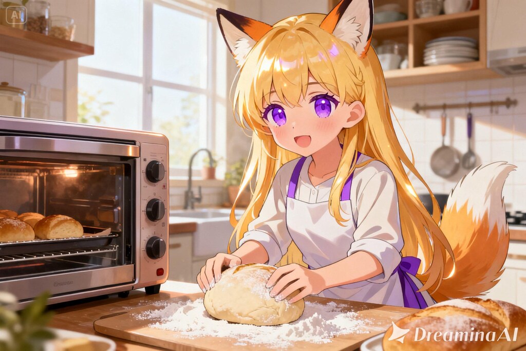 パンを焼くクレアちゃん