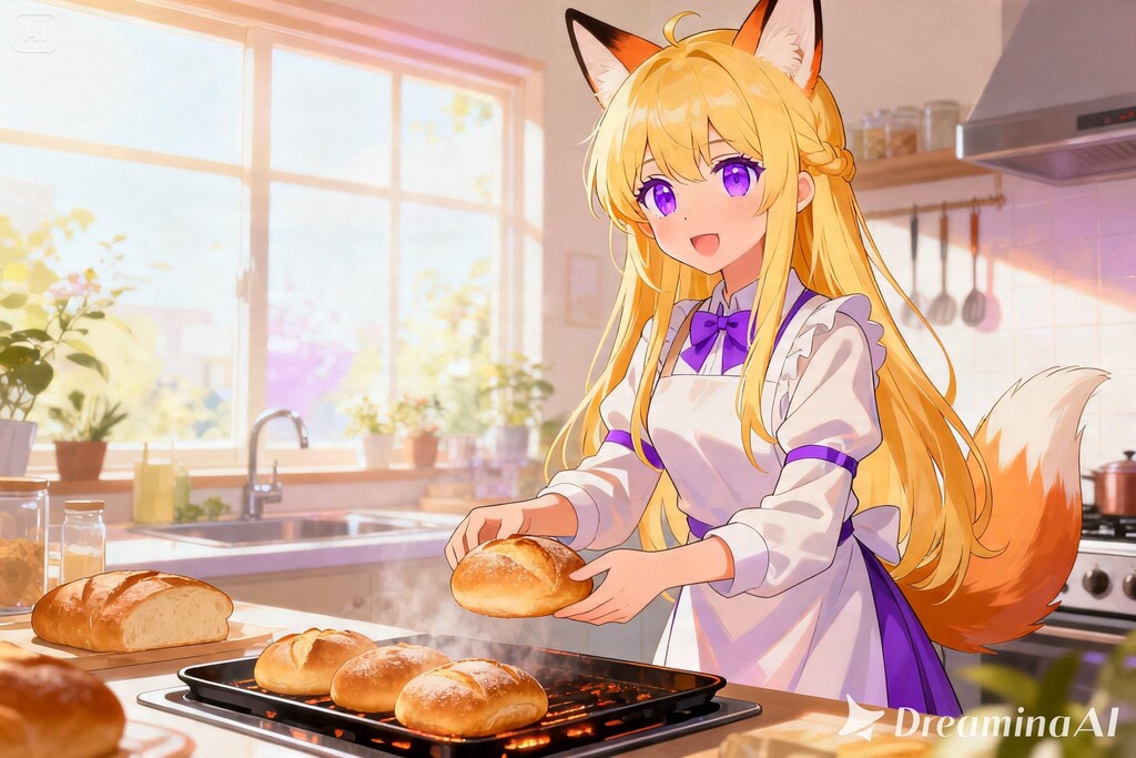 パンを焼くクレアちゃん