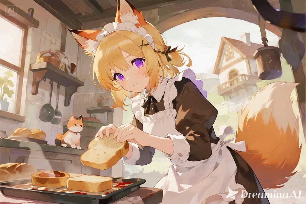 パンを焼くクレアちゃん