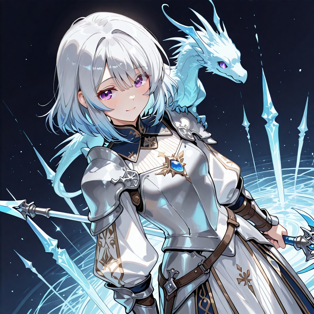 氷竜を従える少女騎士