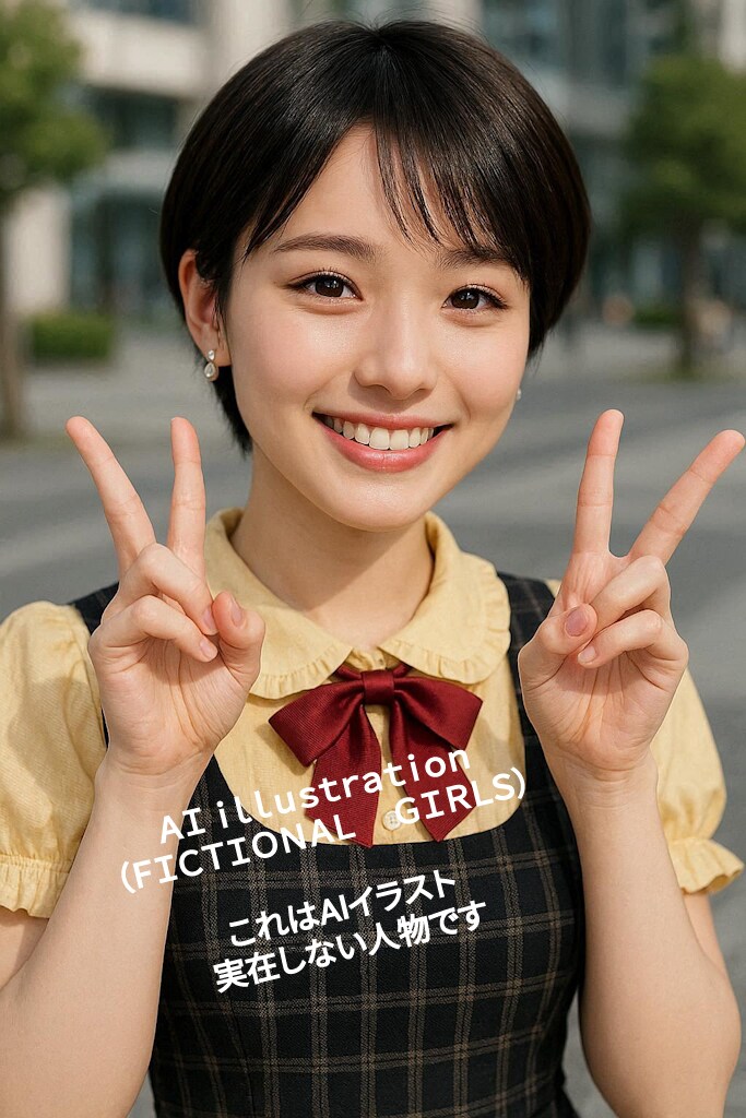 楽しそうなショートカット美少女