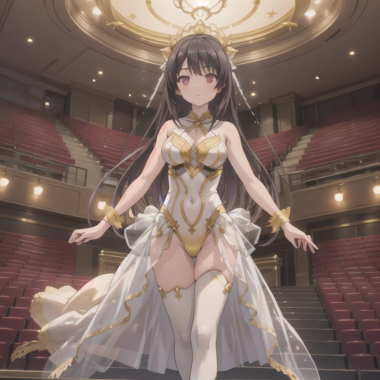 黒髪ロングでバレエの少女４ | の人気AIイラスト・グラビア