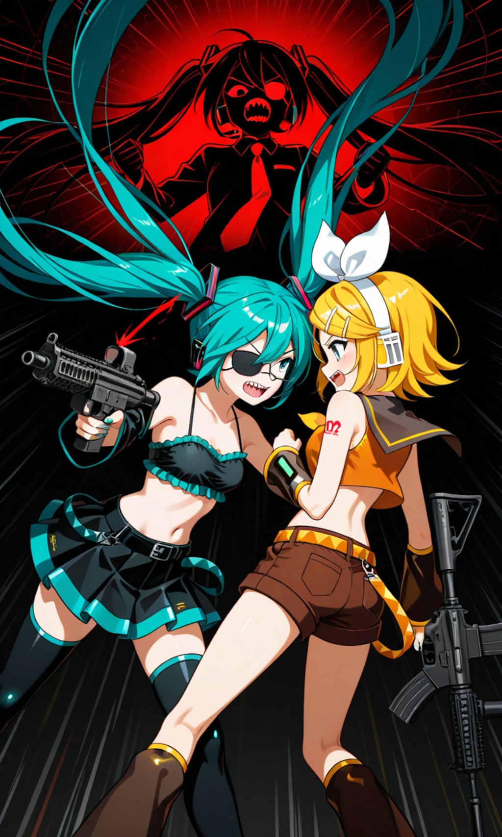 鏡音リンと初音ミク