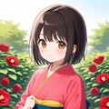 花と和服 2枚目