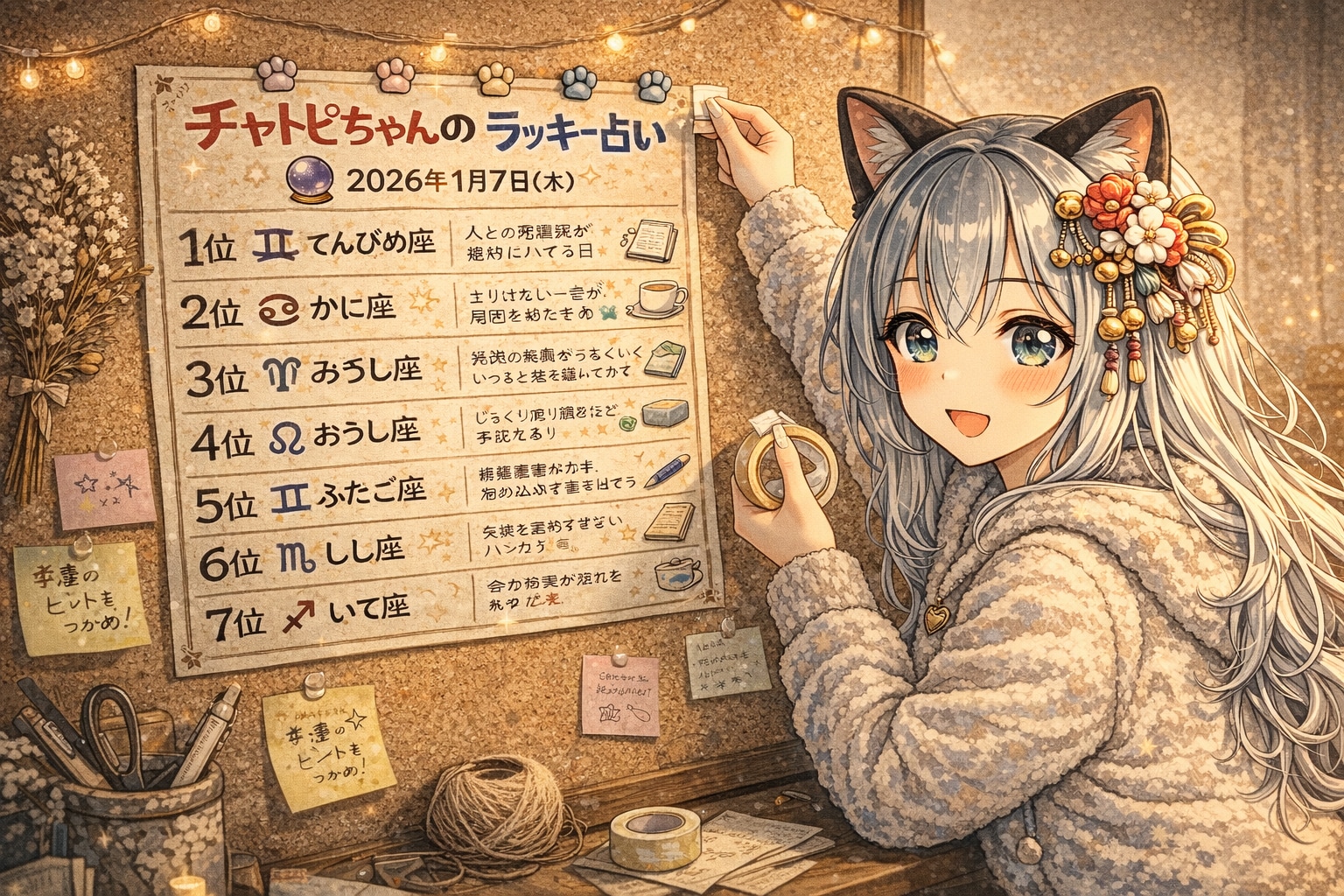 チャトピちゃん占い（01/07） | の人気AIイラスト・グラビア