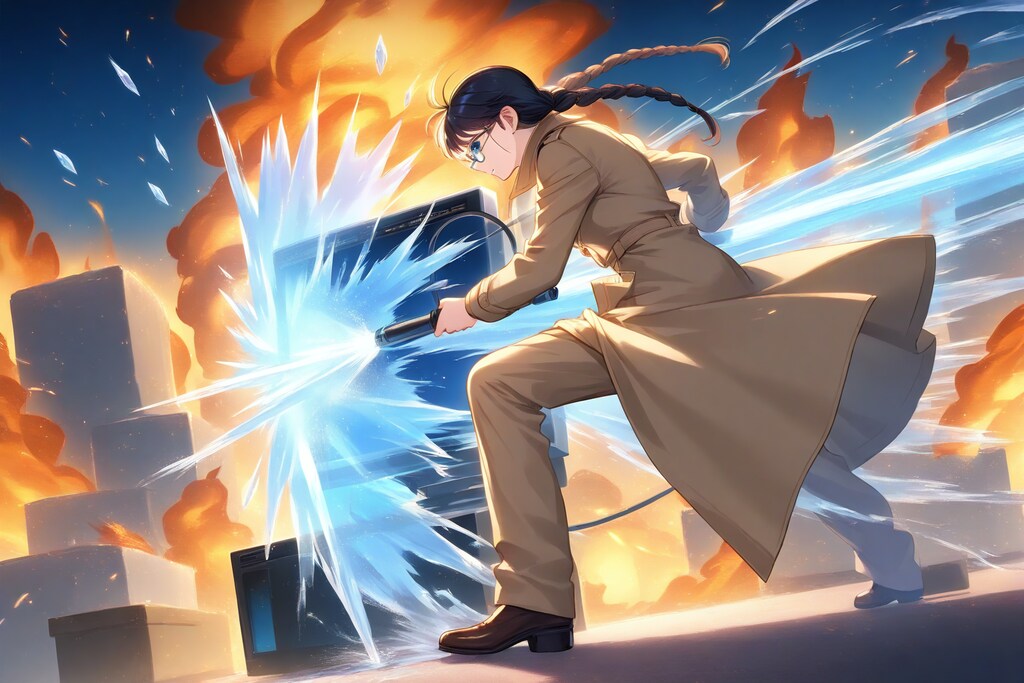 科学部による初期消火