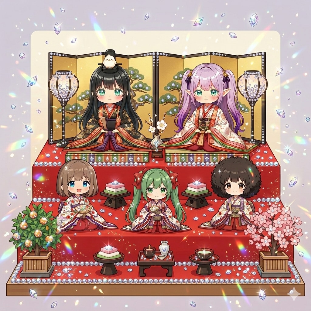 みゅうくるワールドのひな祭り | の人気AIイラスト・グラビア