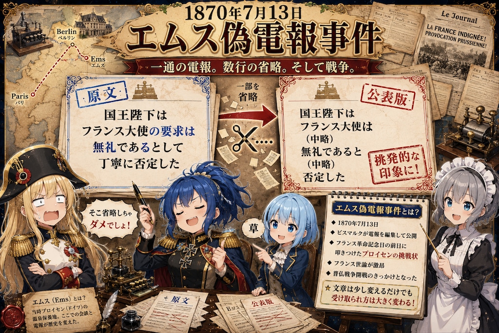 7月13日はエムス偽電報事件の日