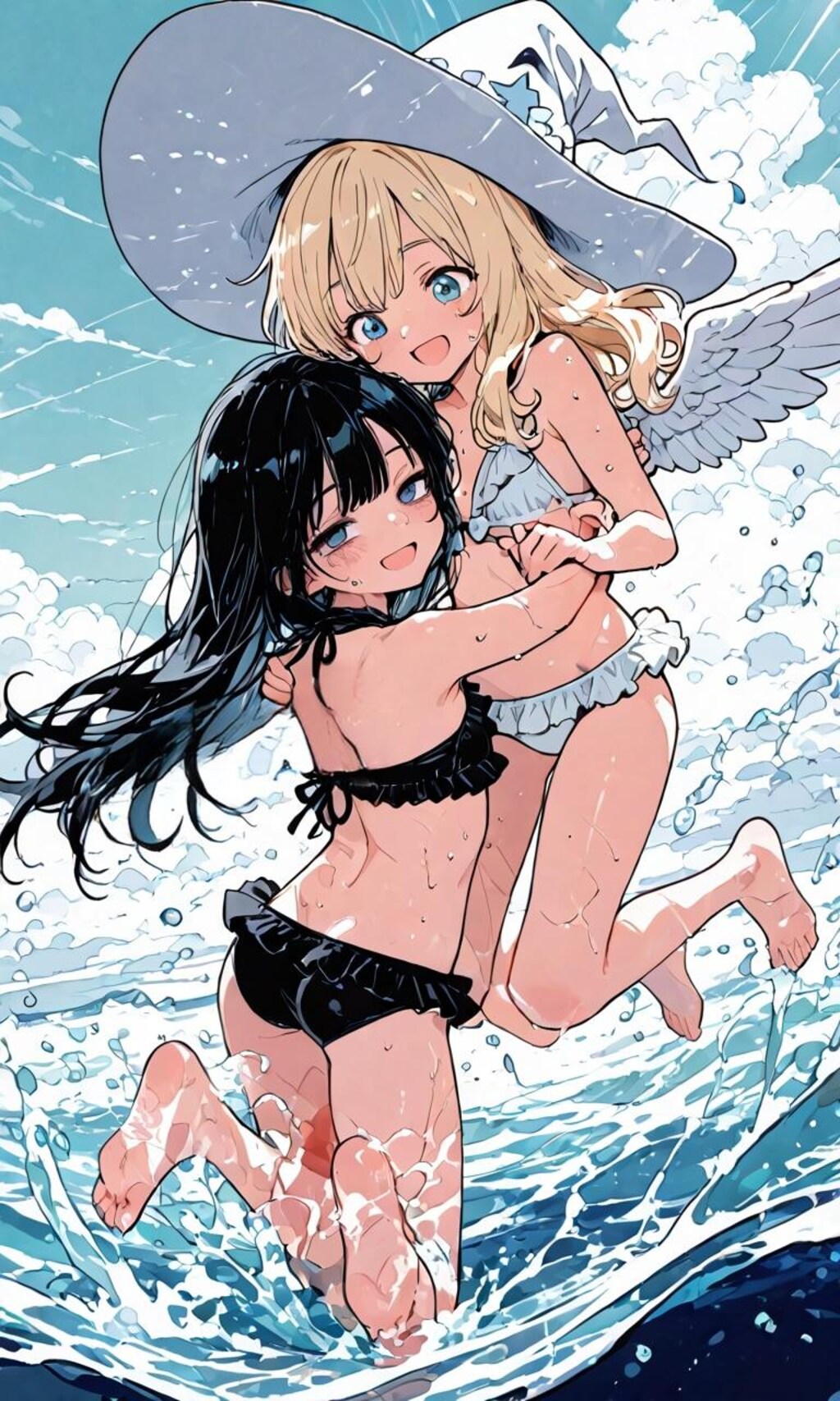 ミラとベルゼ、海で遊ぶ