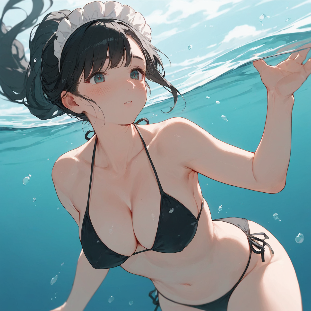 黒ビキニメイドさん