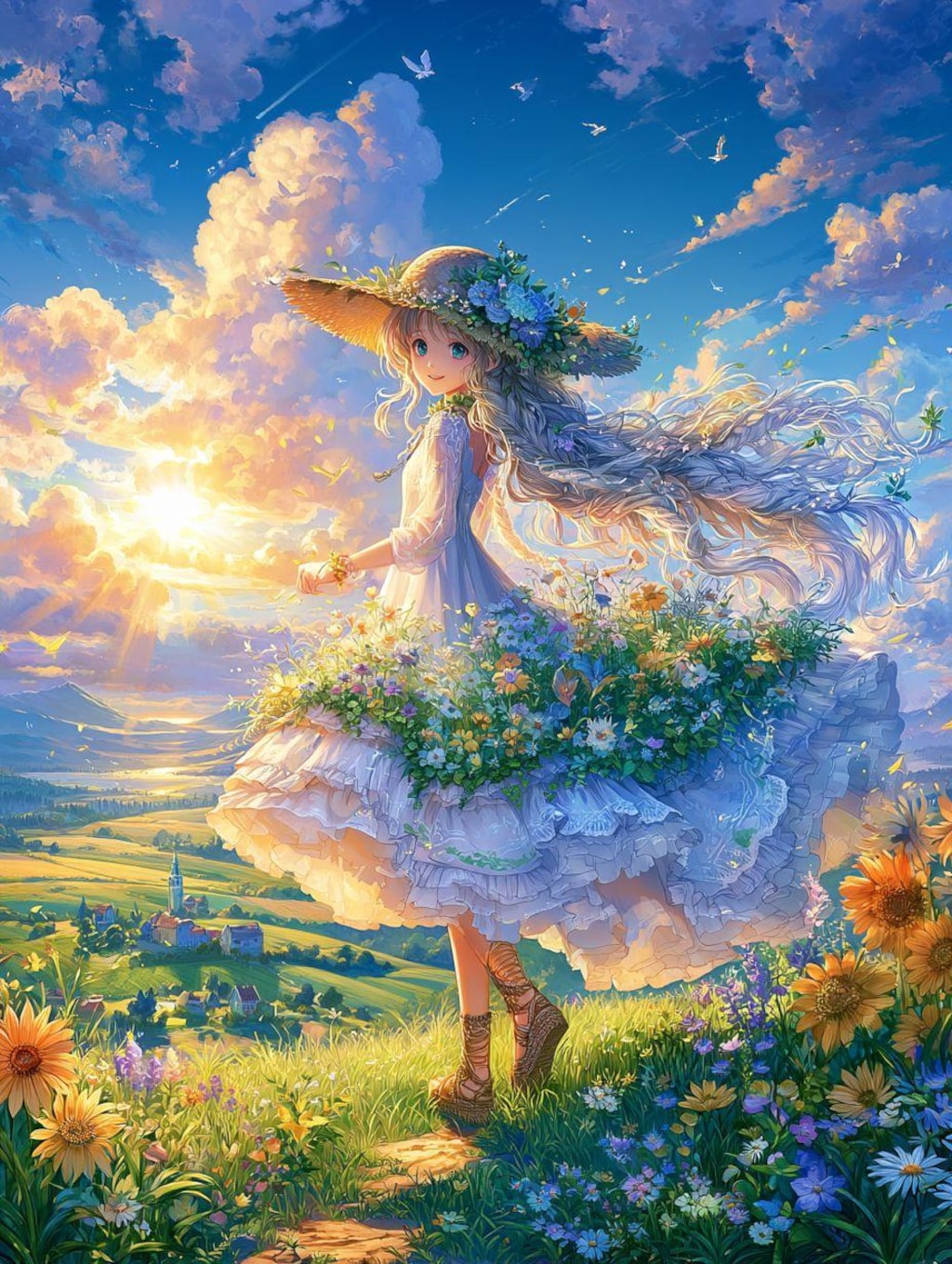 花のドレス-イラスト