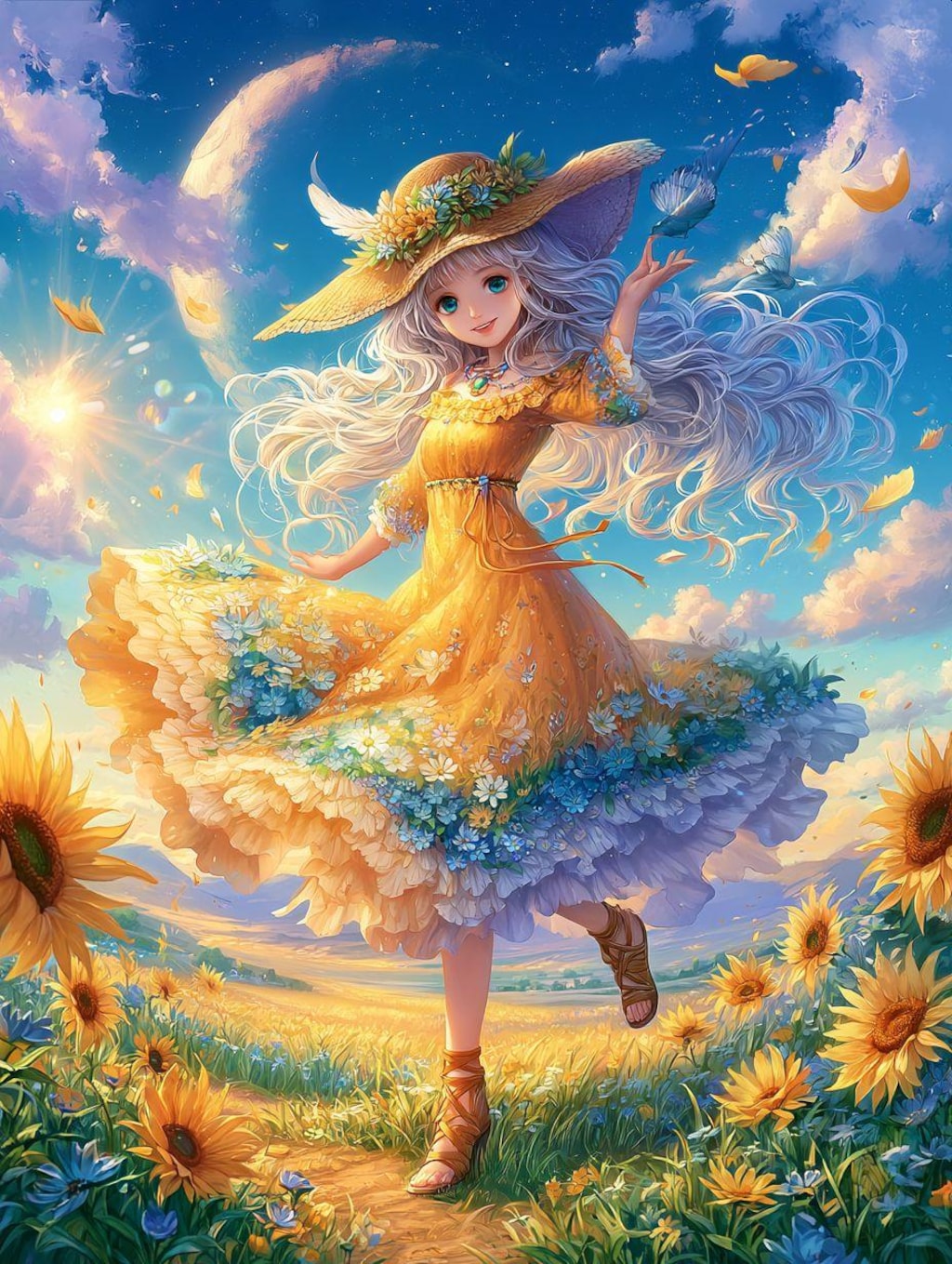 花のドレス-イラスト