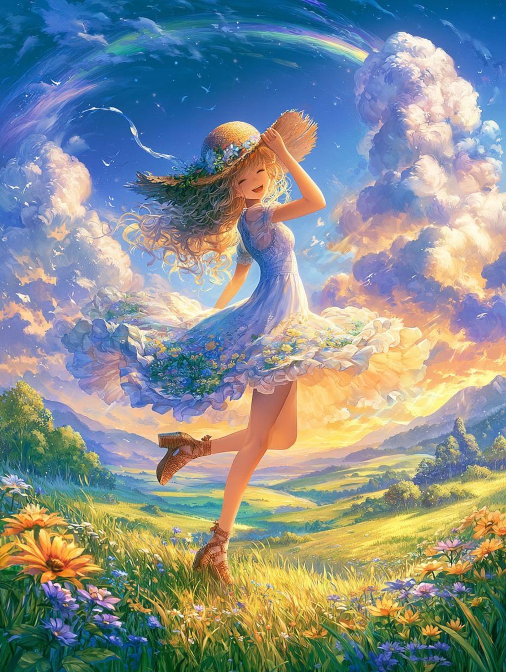 花のドレス-イラスト
