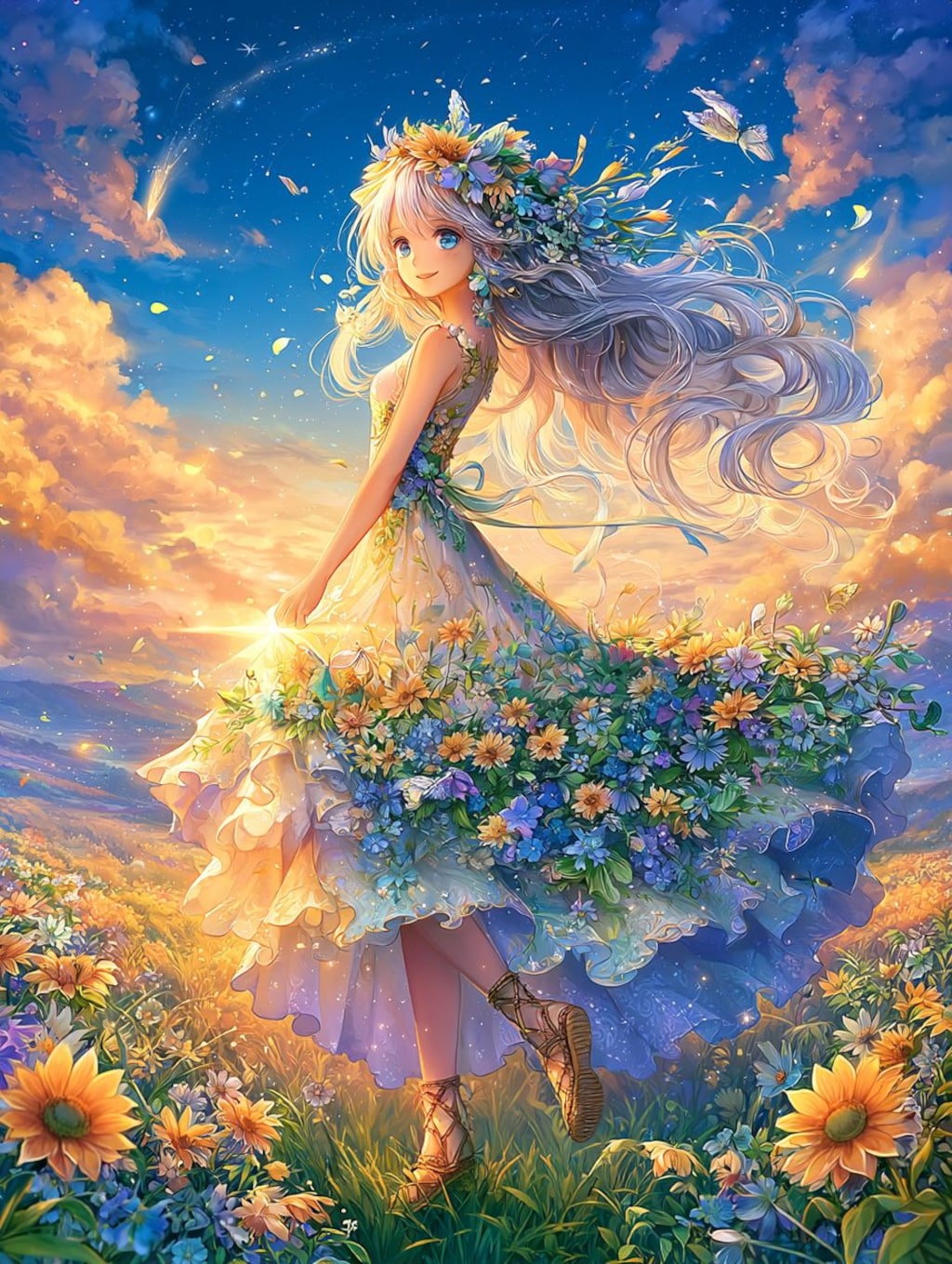 花のドレス-イラスト