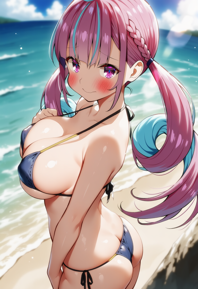 がんばってみたんだけど、似合うかな？（湊あくあ）