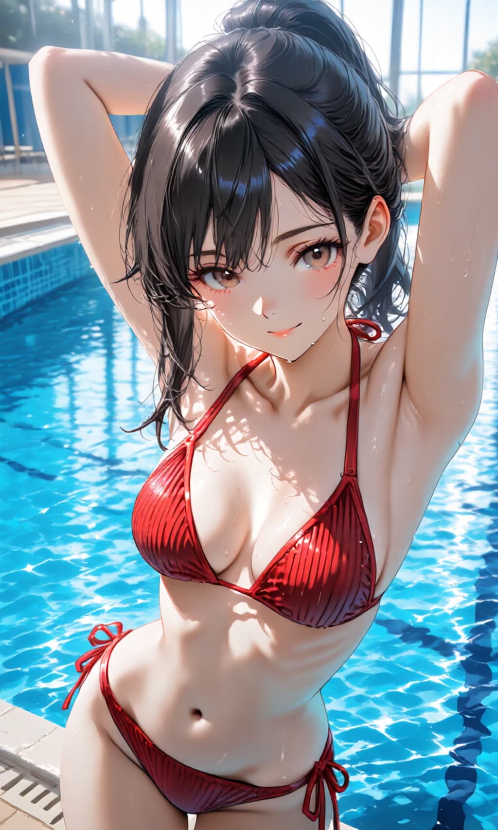 プールサイドの少女