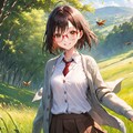 眼鏡女子 楓の昆虫の国 グラスホッパーの丘 5枚目