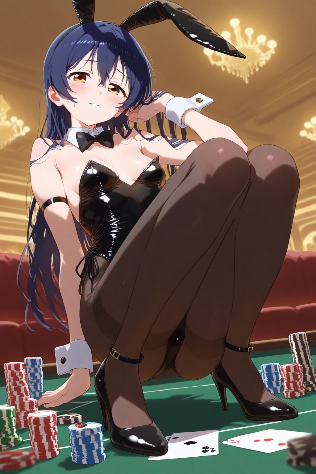 カジノにてバニーガールの海未さん